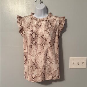 Elie Tahari Silk Snake Print Blouse